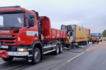Požár nákladního automobilu na silnici I/35, 40 km, z Turnova na Liberec