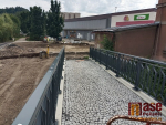 Průběh stavby mostu v srpnu 2025