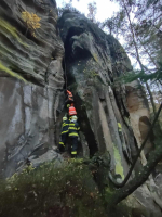 Záchrana psa v Betlémských skalách u Mírové