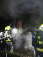 Požár garáže v Přepeřích u Turnova