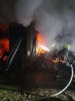 Požár garáže v Přepeřích u Turnova