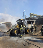 Požár kolového nakladače v obci Horka u Staré Paky