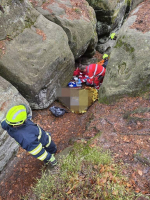 Zásah hasičů v Besedických skalách