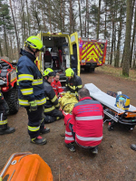 Zásah hasičů v Besedických skalách