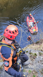 Záchrana na ferratě Vodní brána u Semil