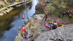 Záchrana na ferratě Vodní brána u Semil