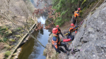 Záchrana na ferratě Vodní brána u Semil