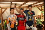 Medailisté Jičínské cykloligy 2011 zleva: třetí Štěpán Trmata, první Martin Šlégl a druhý Tomáš Malík.